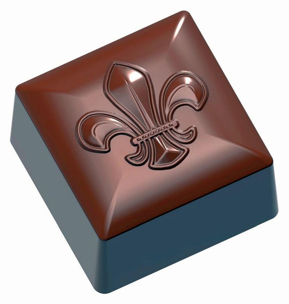Schokoladen Form - quadratisch Fleur de Lys