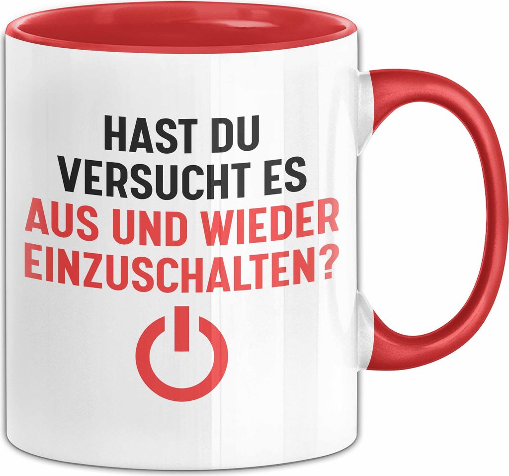 It-Techniker Tasse Geschenk Aus Einschalten Ttler Nerd Lustig (Rot)