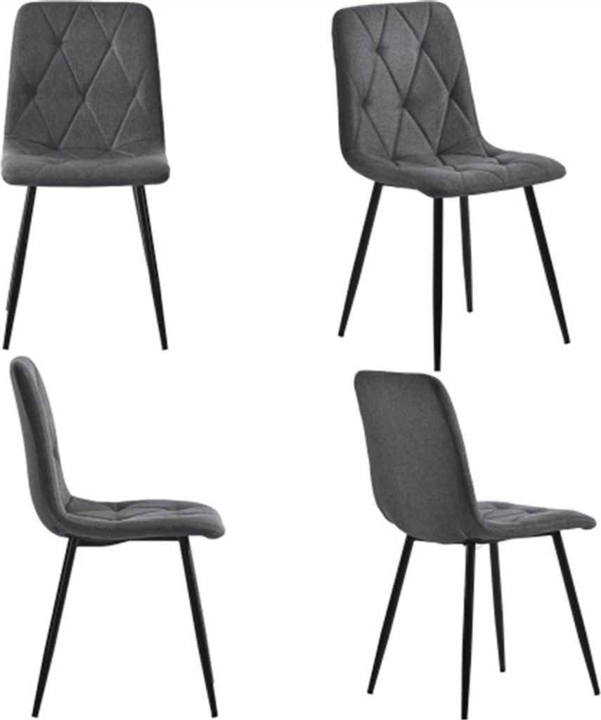 AIORBER Esszimmerstühle, 4 Stück, Twill-Leinen, bequem und atmungsaktiv, mit Rückenlehne, Metallgestell, für Esszimmer, Wohnzimmer, 45x40x86cm,...