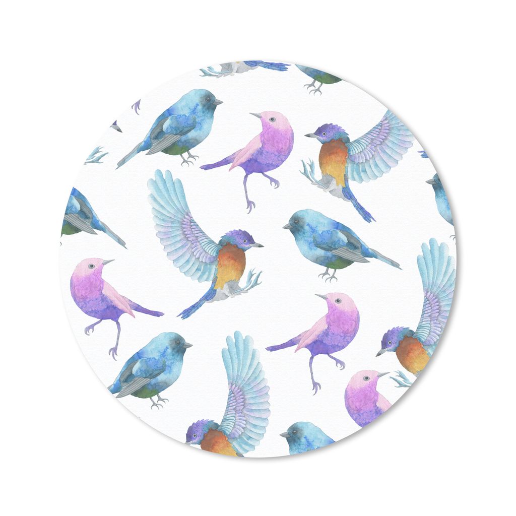 MuchoWow Mauspad Mousepad Design - Mädchen - Kinder - Vögel 40x40 cm - Mousepads - Maus Mat - Pad - Mausunterlage - Schreibtisch Accessoires