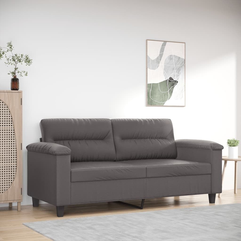 Cloris DesignMöbel 2-Sitzer-Sofa Grau 140 cm Kunstleder , Schlafsofas 2024 Neu