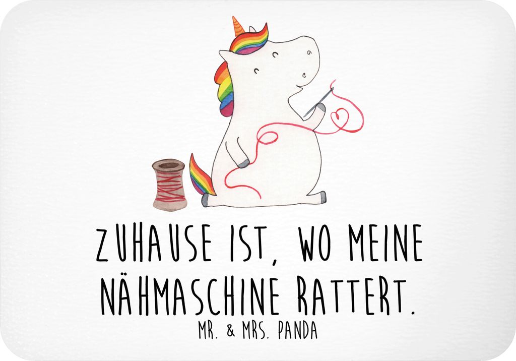 Mr. & Mrs. Panda magnet Einhorn Näherin - Weiß - Geschenk, holzmagnet, Pinnwandmagnet, Nähen, Kühlschrankmagnet, Häkeln, whiteboardmagnet, Uni...