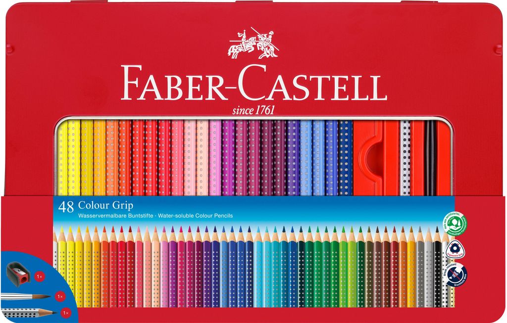 FABER-CASTELL Buntstift Colour Grip 48er-Metalletui Produktbild 