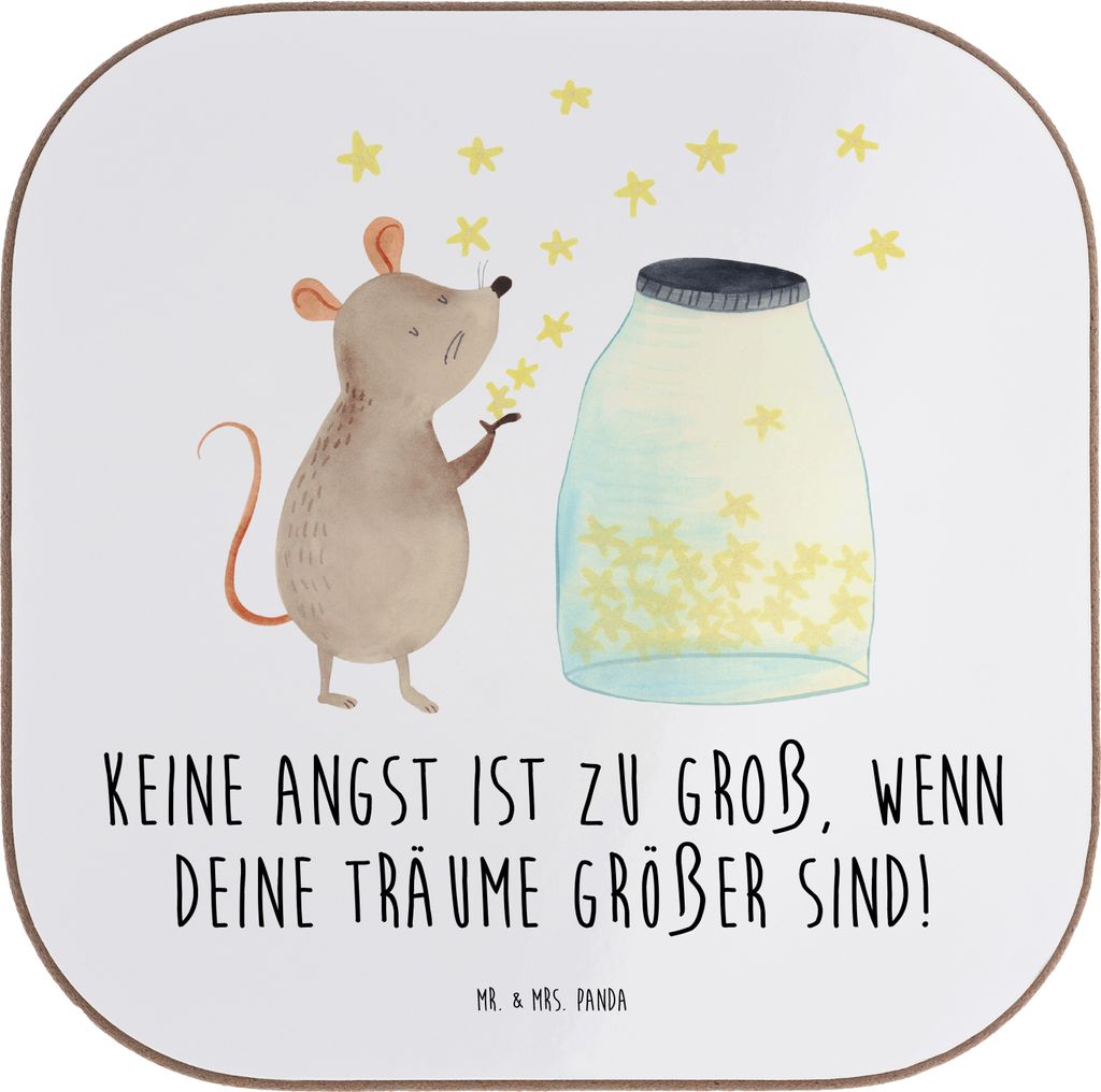 Mr. & Mrs. Panda Untersetzer für Gläser Angst überwinden - Weiß - Geschenk, Unterstützung, gläseruntersetzer, Coaster, Kaffeeuntersetzer, Zuv...