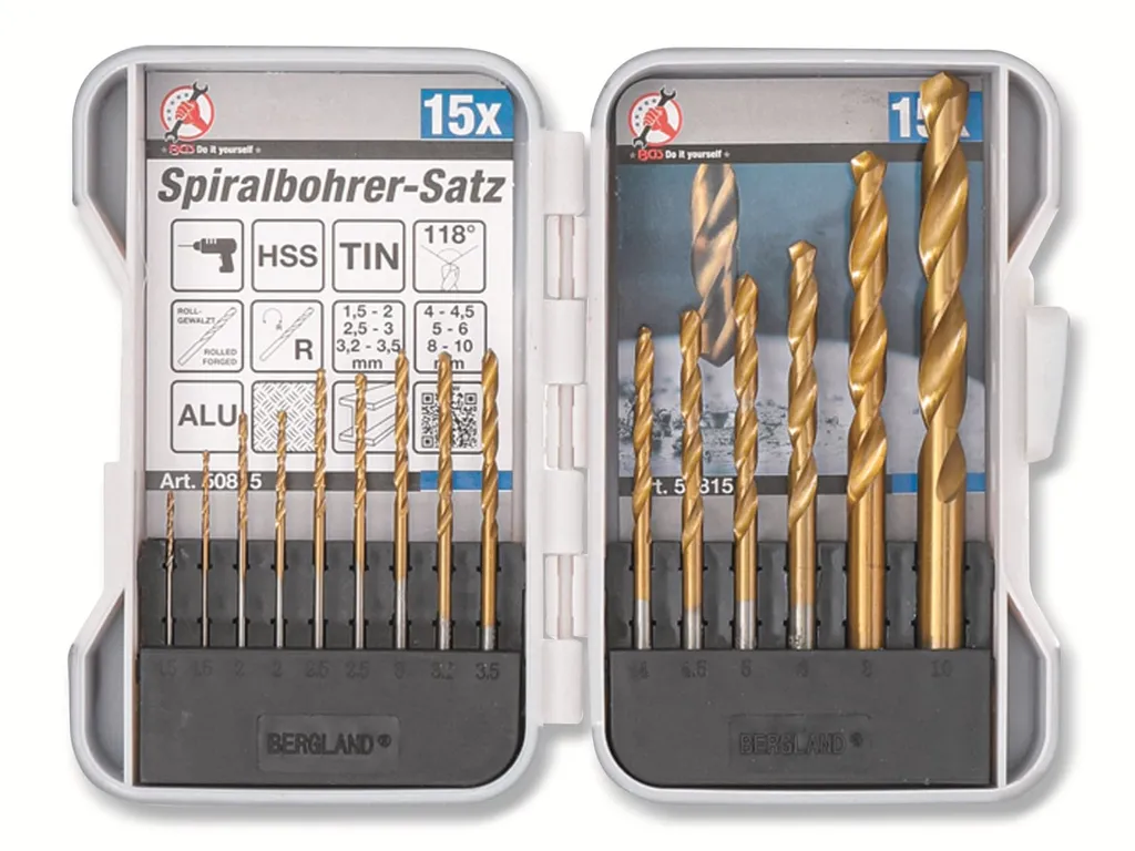 ホームベーカリー Jeu de forets hélicoïdaux BGS TECHNIC 50815 en nitrure de titane