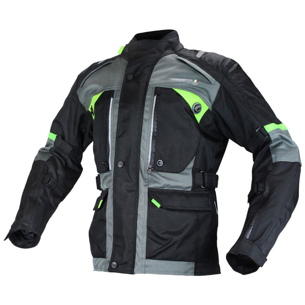 FIORANO Herren-Motojacke Textil schwarz/grün XL