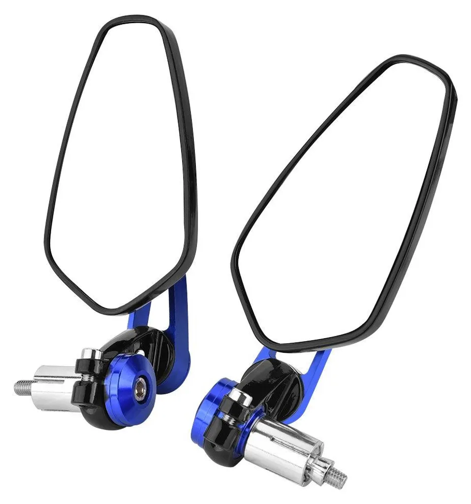 Rétroviseur de guidon bleu pour moto, miroir de rechange alu de 22 mm