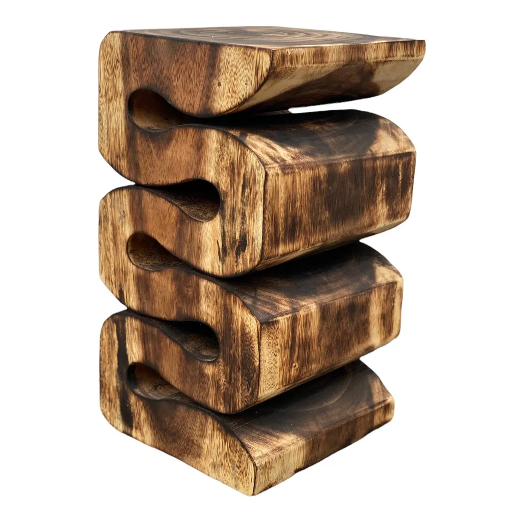 Tabouret à fleurs en bois massif - Tablette décorative suar sculpté