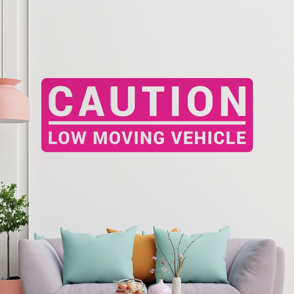 KIWISTAR Caution Low Moving Vehicle - Achtung Wandtattoo in 6 Größen - Wandaufkleber Wall Sticker - Dekoration, Küche, Wohnzimmer, Schlafzimmer,...