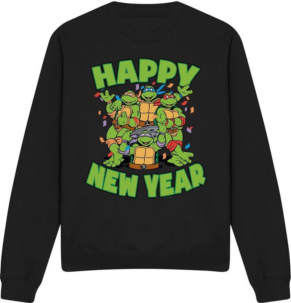 Teenage Mutant Ninja Turtles - Sweatshirt für Herren/Damen Uni - Neujahr TV12640 (L) (Schwarz)