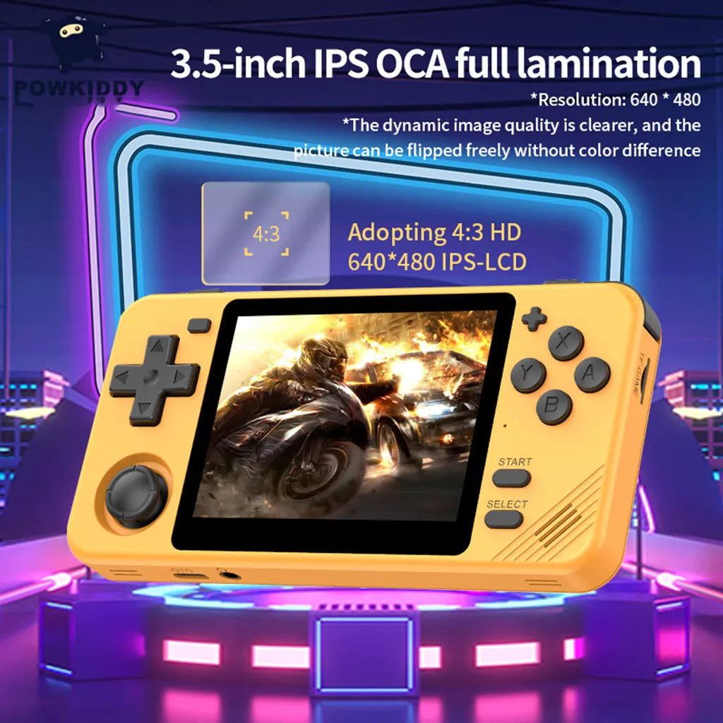 Powkiddy RGB10X console di gioco portatile retrò, lettore di giochi portatile con scheda di gioco TF, sistema open source, schermo IPS da 3,5 pollici, jack per cuffie da 3,5 mm, batteria ricaricabile da 2800 mAh - 9