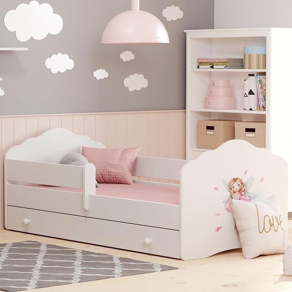 Kinderbett 80x160 cm mit Matratze und Schublade Lattenrost Produktbild 
