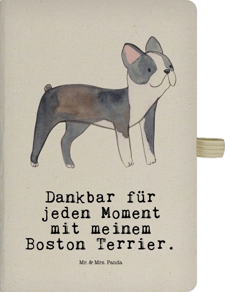 Mr. & Mrs. Panda notizbuch Boston Terrier Moment - Transparent - Geschenk, Skizzenheft, Tagebuch, Journal, A4 Hardcover, Notizheft