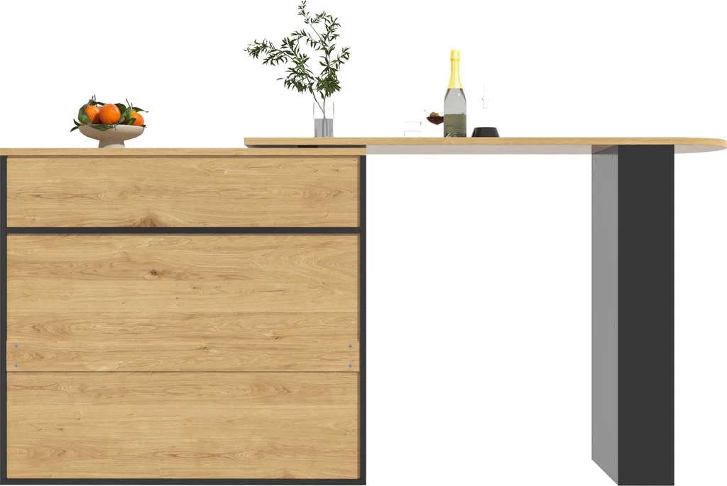 Table de bar extensible noire pivotante : la solution pour petits coins - 12