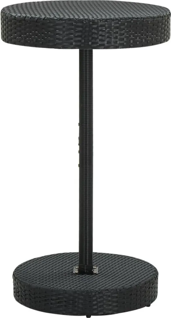 Table de balcon compacte 106 cm en polyrotin noir pour petit espace
