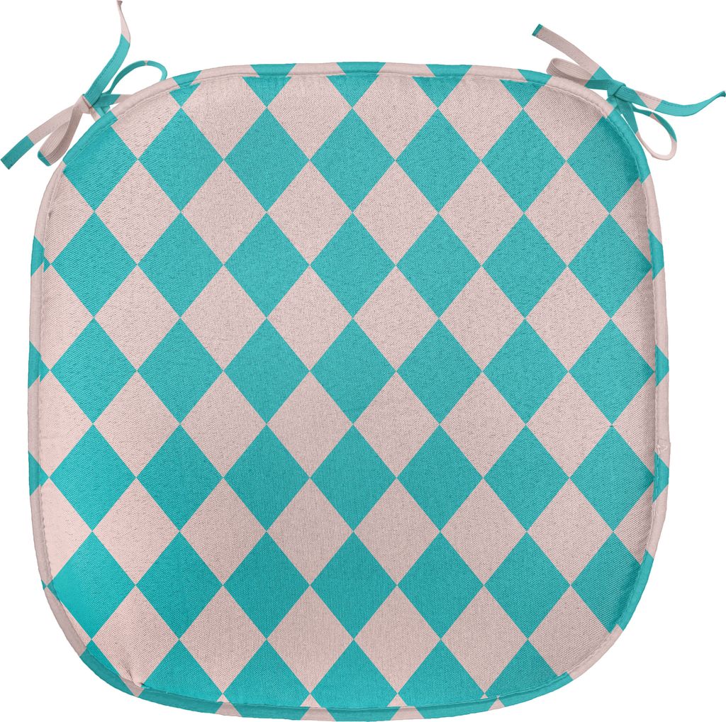 ABAKUHAUS geometrisch Polster für Esszimmerstühle, Retro Klassik Tile, Dekoratives wasserfestes Kissen mit Riemen für Küchensitze, 40 cm x 40 c...