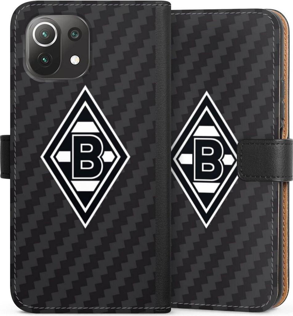 DeinDesign Klapphülle für Xiaomi Mi 11 Lite 5G Handytasche Lederhülle Tasche Borussia Mönchengladbach Carbon Gladbach