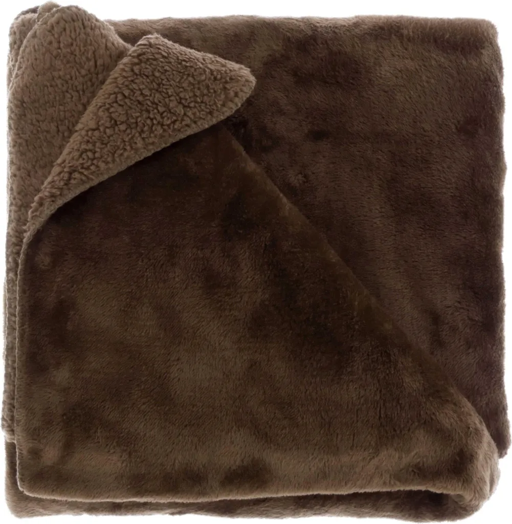 Morbido Plaid Torvah Unique Living 150x200 Bison Marrone per Famiglia