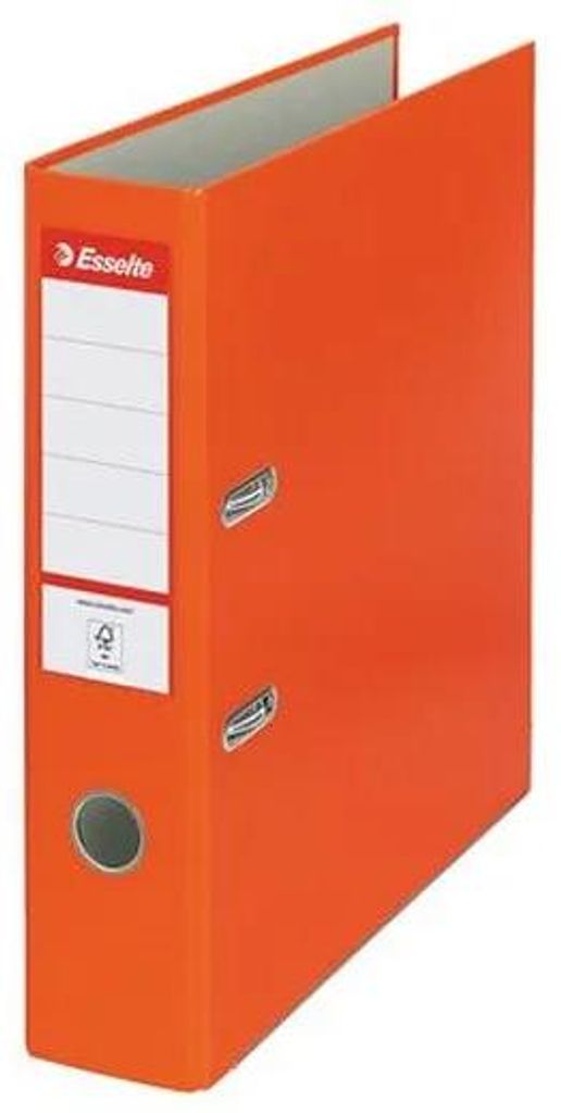 Pákový šanón, 75 mm, A4, PP/kartón, ochranné spodné kovanie, ESSELTE "Economy", oranžový