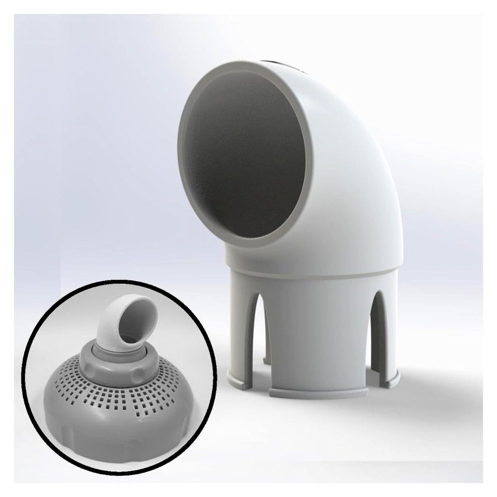 Pooldüse 360° drehbar abgewinkelt für Intex Pool Ausströmer 38mm weiß