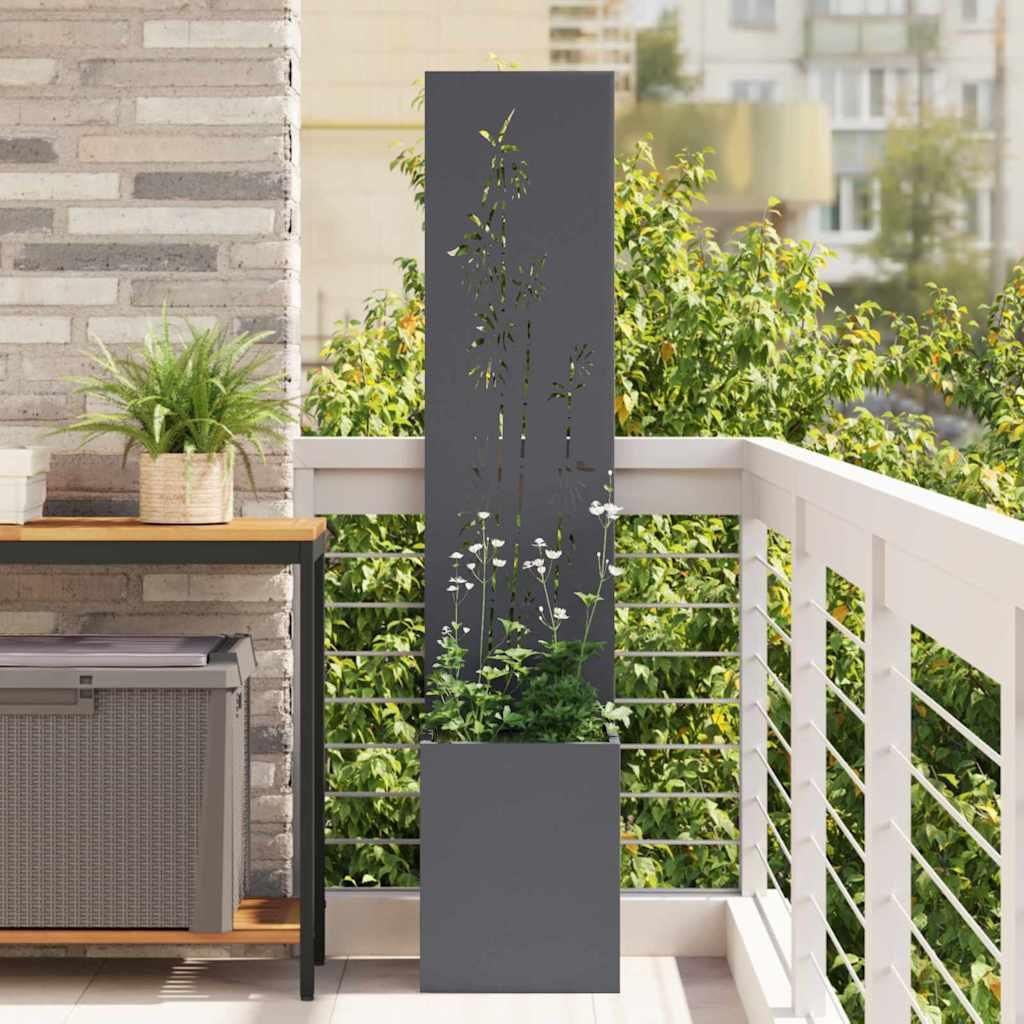 Maison Exclusive - Garten Sichtschutz-Leinwand Floral Anthrazit 32 x 140 cm