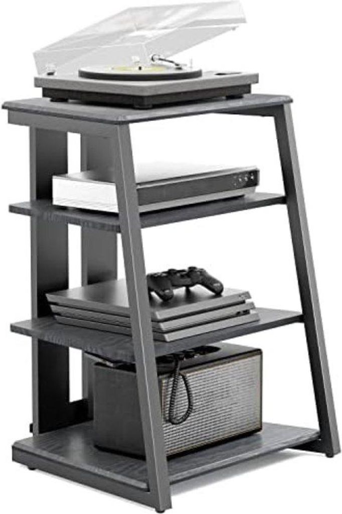 Schwarzes Regal für Vinyl-Schallplatten