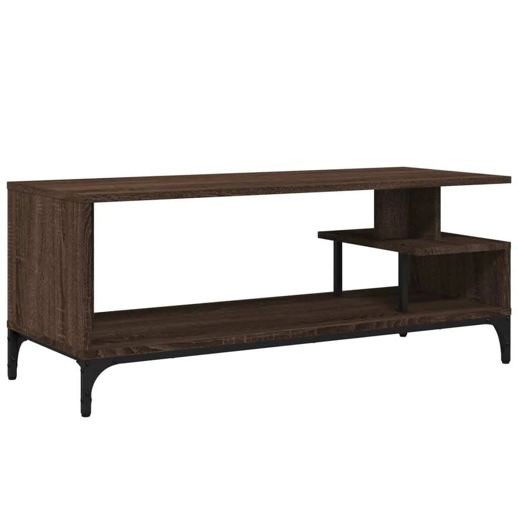 Mobile TV effetto rovere marrone 102x40x41 cm materiale legno acciaio