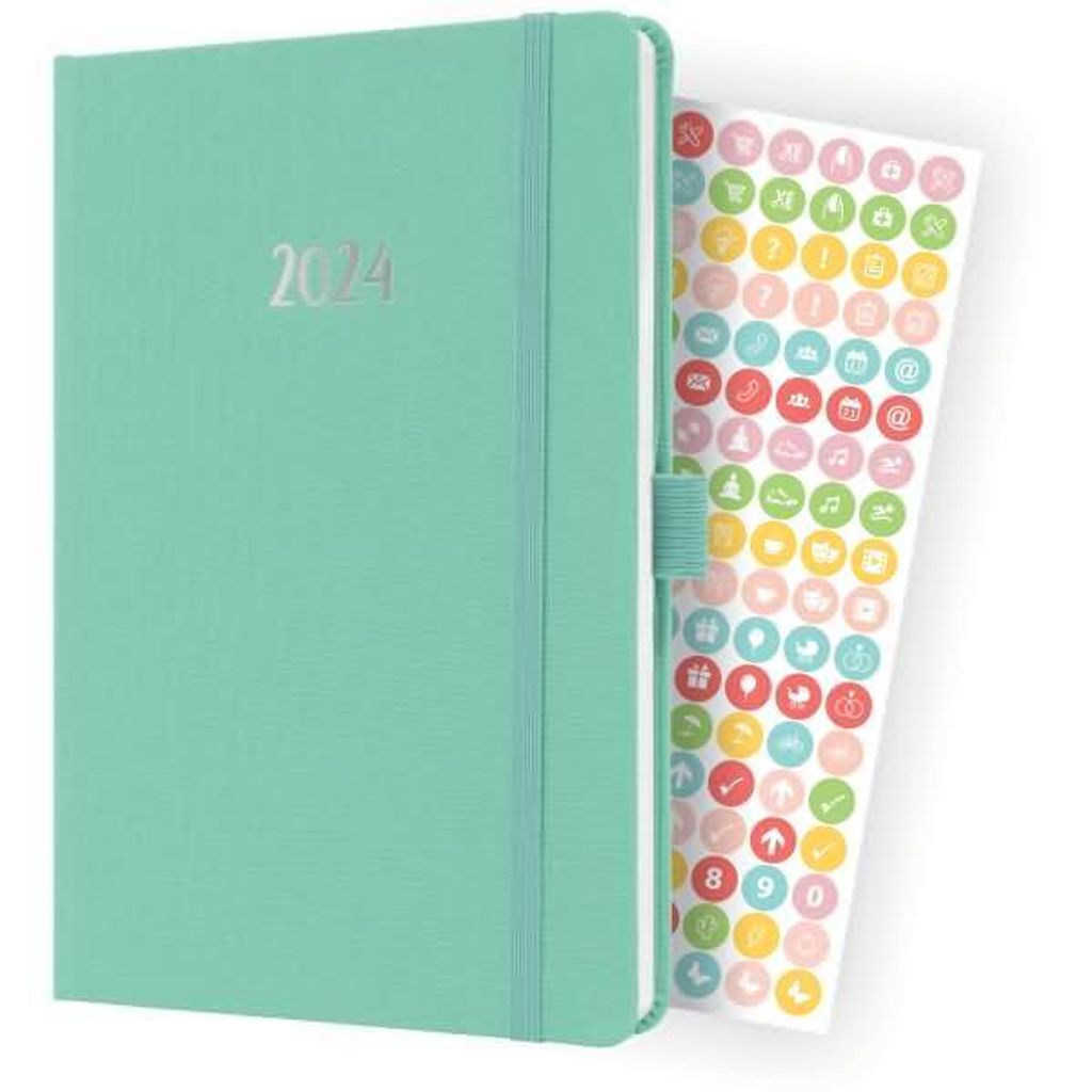 Wochenkalender Jolie 2024 ca. A5 1 Woche/2 Seiten Hardcover mighty mint