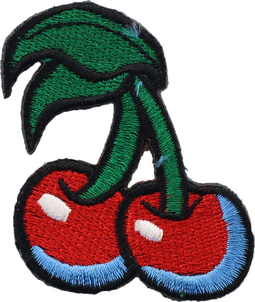 Aufnäher - Kirschen blau schimmernd - Patch