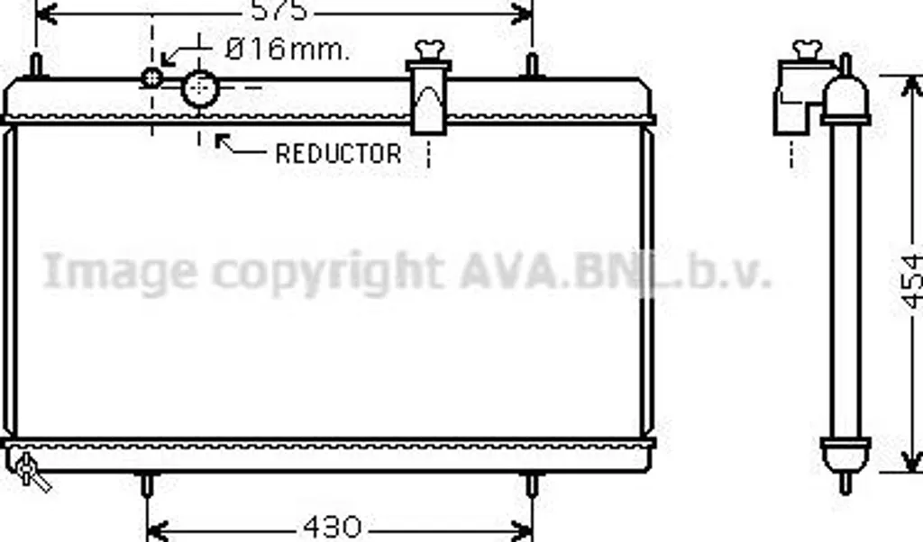 Radiateur de refroidissement eau AVA PEA2256 compatible Citroën et 407