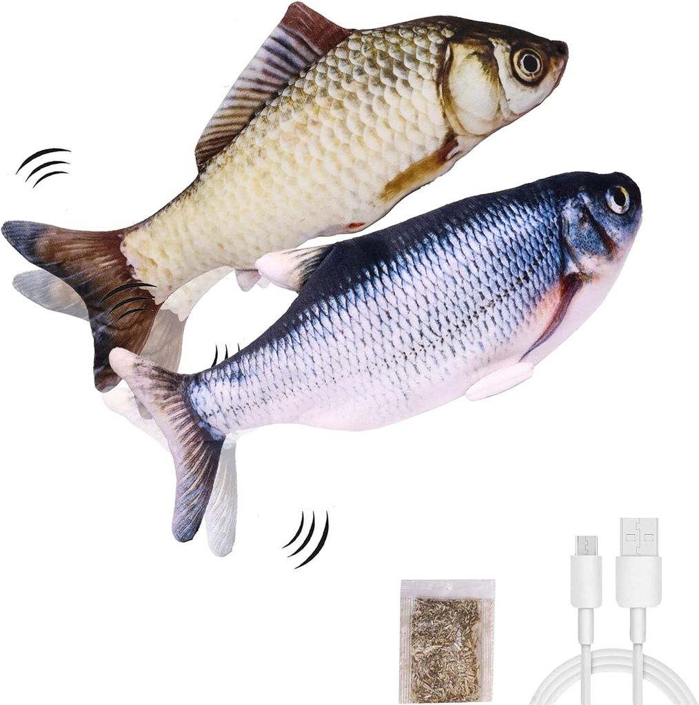 Elektrisches mobiles Fisch-Katzenspielzeug,realistische Plüschsimulation,elektrisches Schaukel-Fisch-Katzenspielzeug,Katzenminze-Trittspielzeug,in...