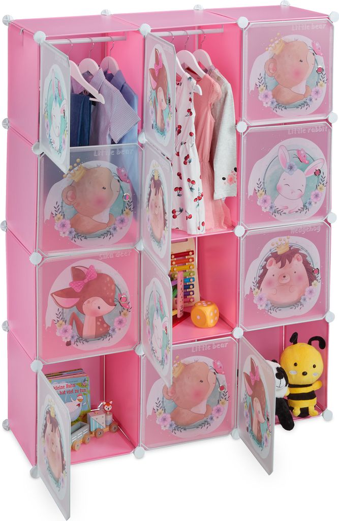 Étagère à emboîter Relaxdays pour enfants, 2 tringles à Image du produit 