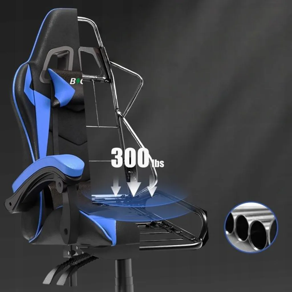 Fauteuil de jeu ergonomique X25F00K042 réglable inclinable noir bleu