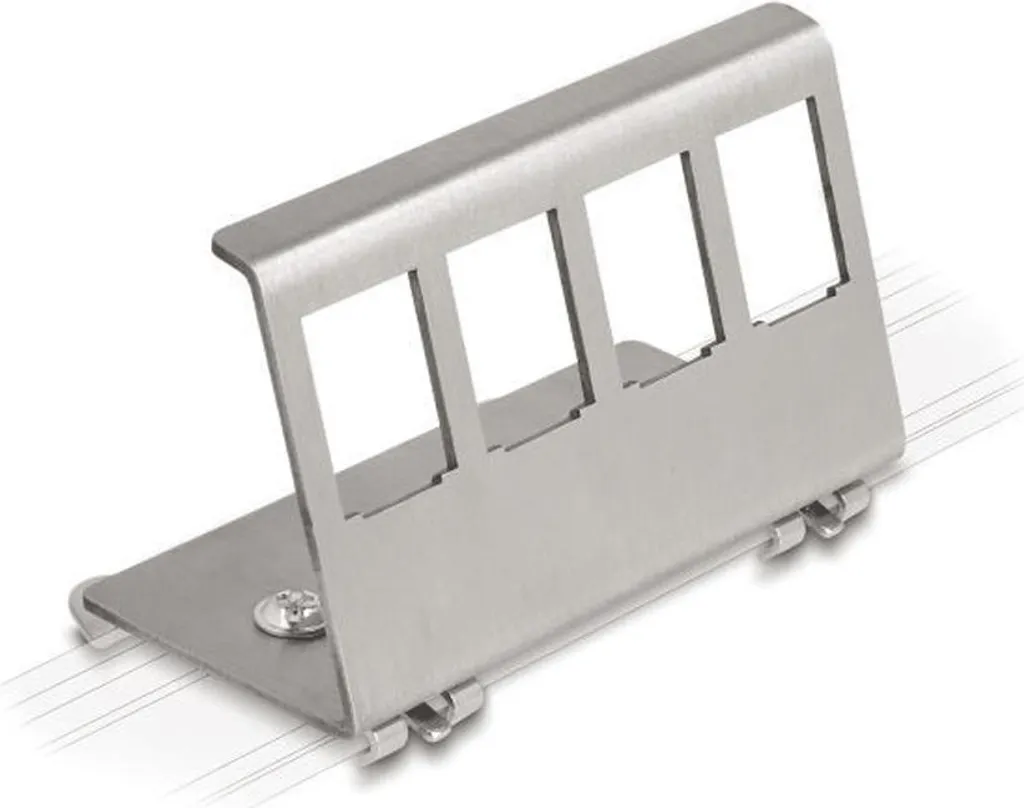Adaptateur rail DIN VALUE non équipé pour 4 modules Keystone RJ45