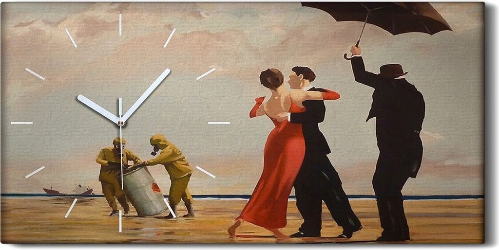 Wanduhr Uhr Wandbild Leinwand Geräuschlos 60x30 Vettriano Produktbild 