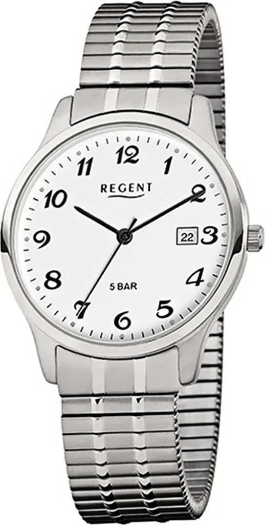 Montre Regent F-875 homme argent analogique avec bracelet en acier chic