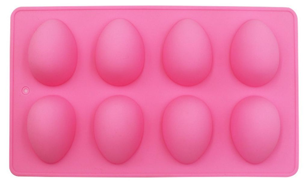 Eierförmige Silikonform zum Backen, 8 Mulden, lebensmittelechte Antihaft-Schokoladenform, flexible Oster-Gefrierform, spülmaschinenfeste Kuchen-,...