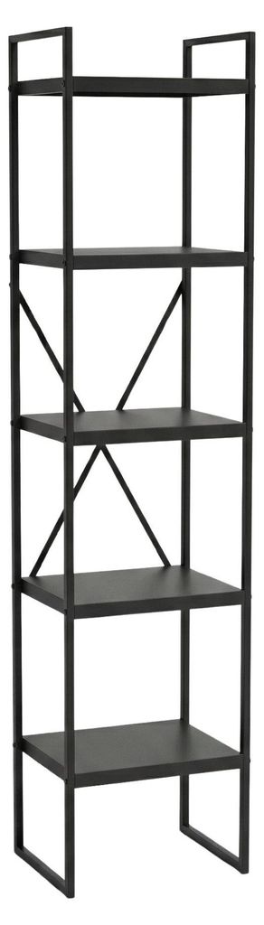Metaalrek, 27 x 27 x 130 cm, 5 etages, zwart Productafbeelding 