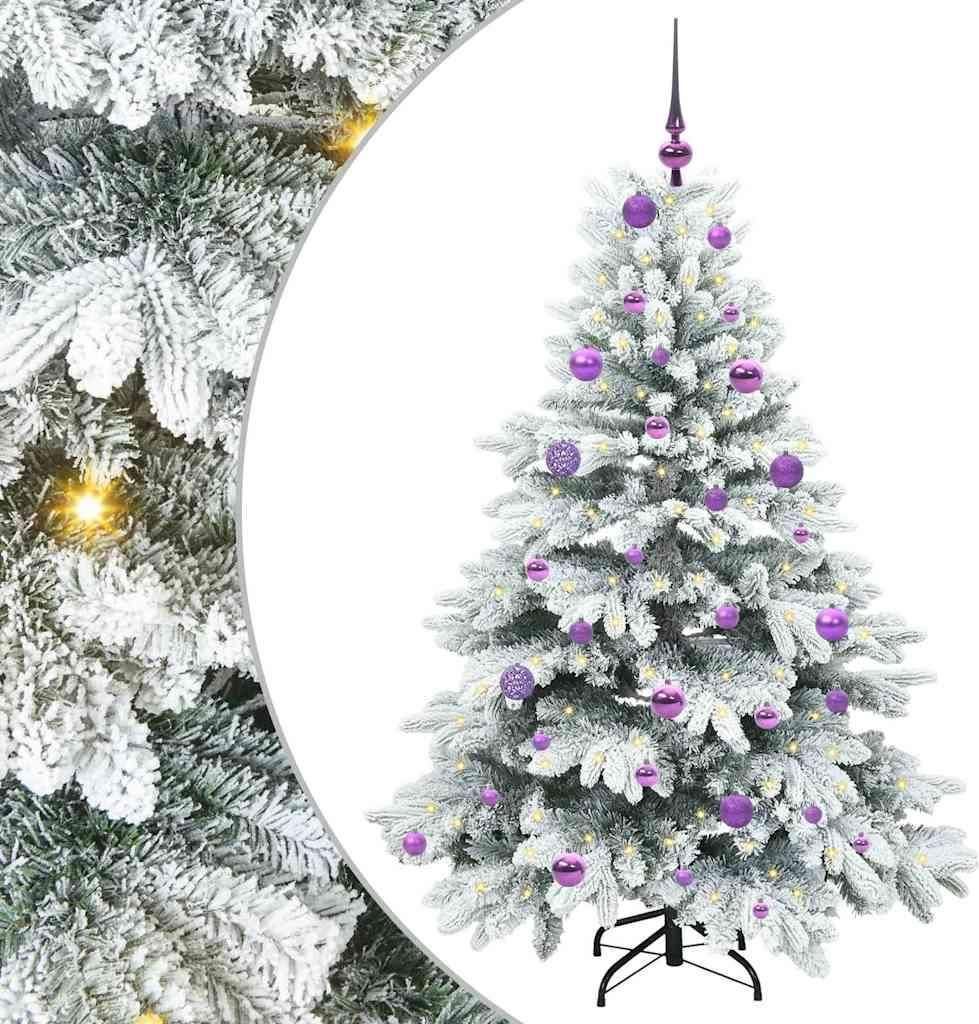 vidaXL Künstlicher Weihnachtsbaum mit 150 LEDs Weiß 150 cm PE und PVC