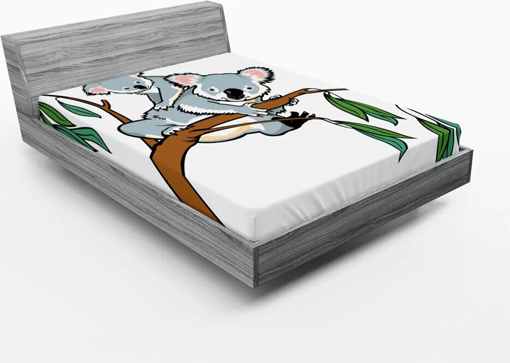 Drap-housse Microfibre 180x200 Koala Gris brun résistant et doux