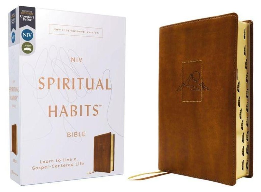 Niv, Spiritual Habits Bible, Leathersoft, Tan, Red Letter, Thumb Indexed, Comfort Print