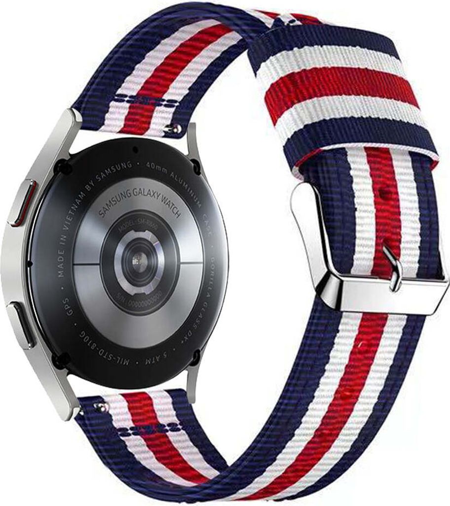 SYSTEM-S Armband 20 mm aus Nylon für Samsung Galaxy Watch 4 Smartwatch in Bunt