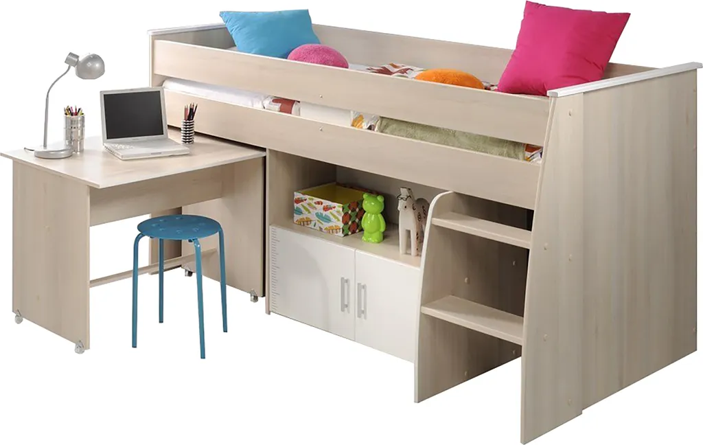 Gagner de la place : lit mi-hauteur Charly avec bureau intégré inclus