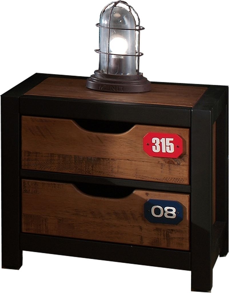 Nachttisch >ALEX< in Kiefer gebürstet aus Massive Kiefer - 50x45x45cm (BxHxT)