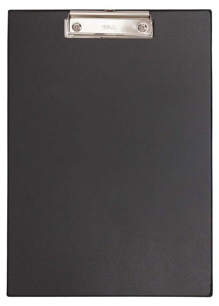 MAUL Klemmbrett A4 Hochformat Karton Folie schwarz Produktbild 
