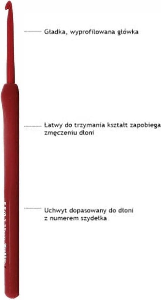 Szydełko Tulip Etimo Red 3,25 mm - ergonomiczne i wysokiej Zdjęcie produktu 