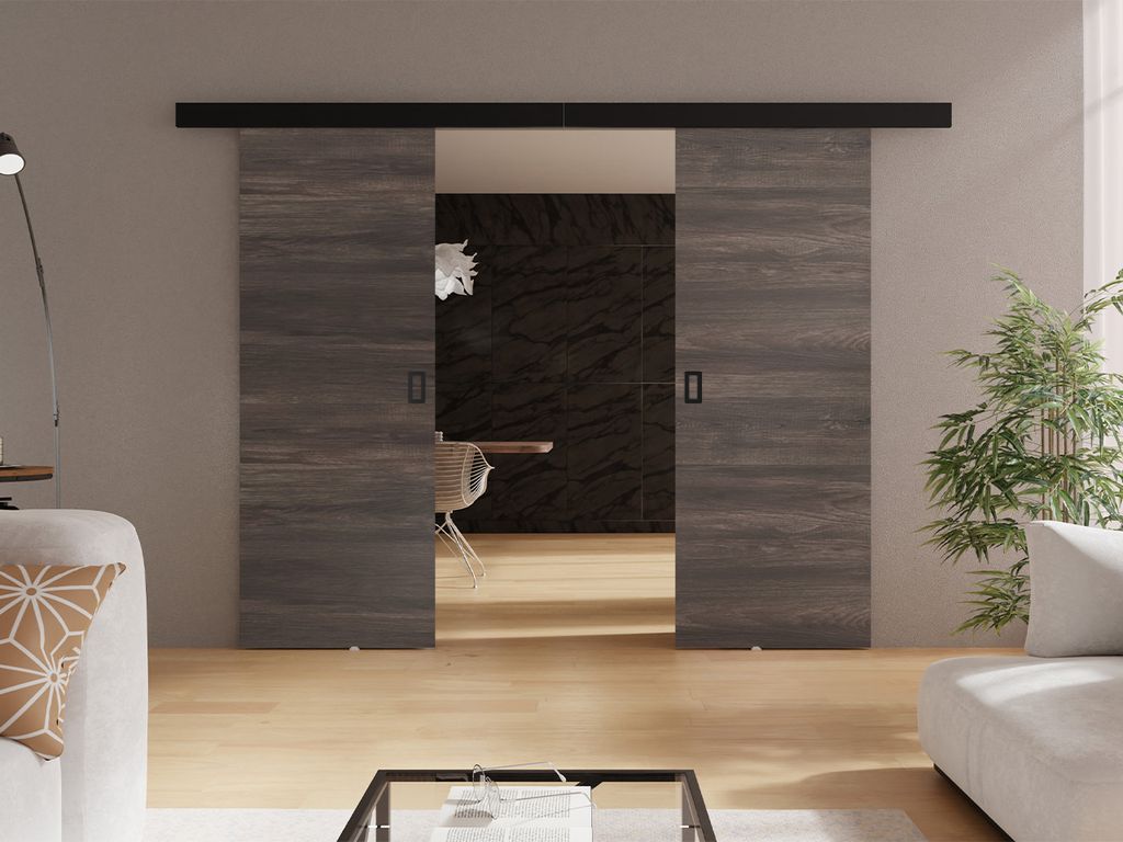 Posuvné dvoukřídlé interiérové dveře SANITA 3 - 132 cm, Obrázek produktu 