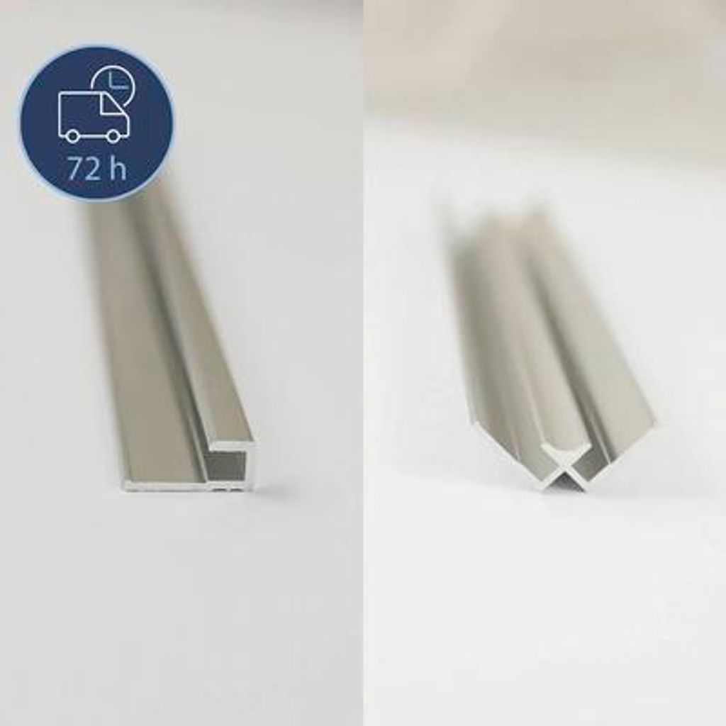 BREUER Profil-Set 1 Express Q72 für Rückwand silber Länge 255 cm 1 Eckprofil und 2 Endprofile 1446001000205