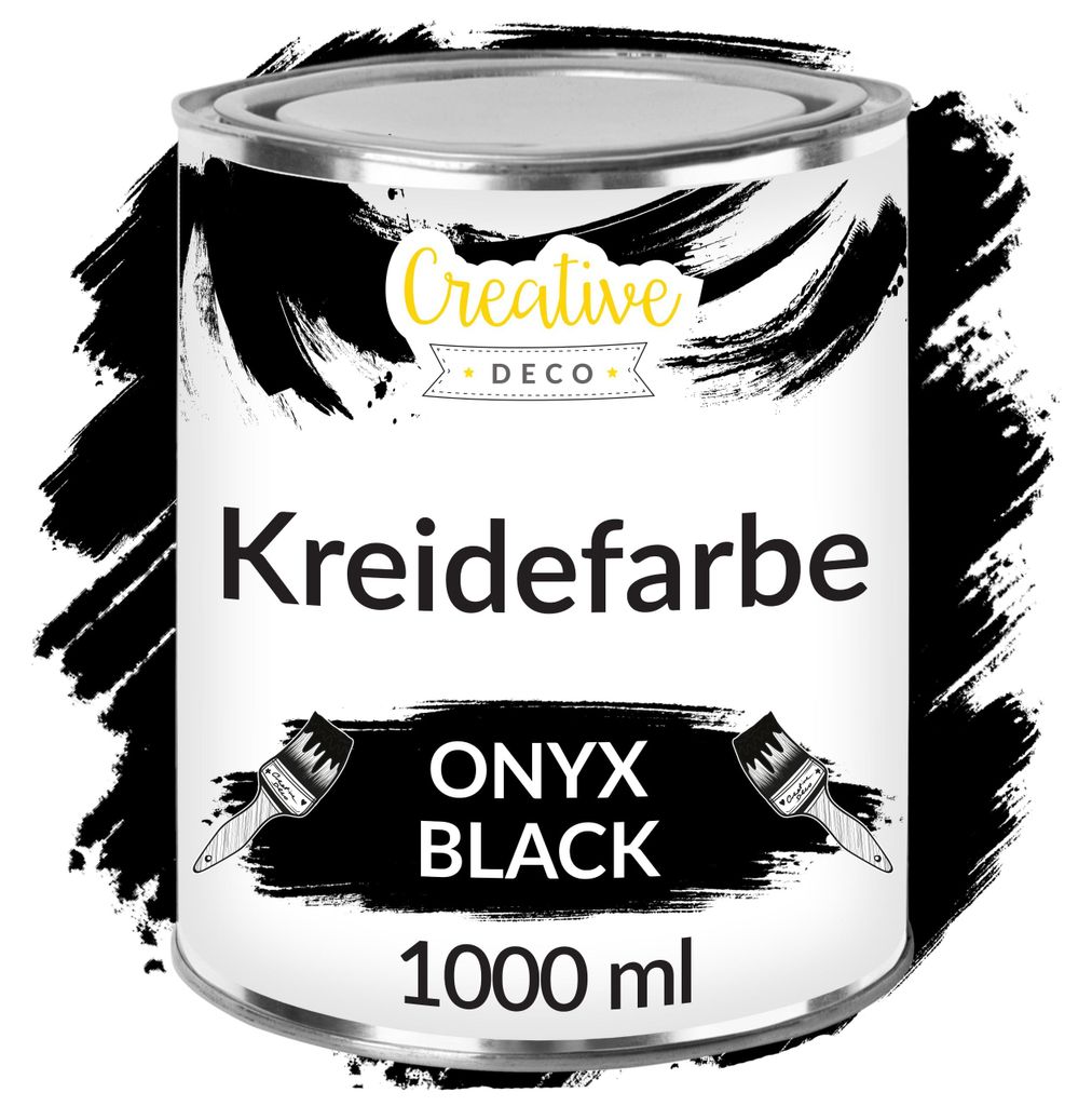 Creative Deco Schwarz Kreidefarbe für Möbel 1000 ml | Produktbild 