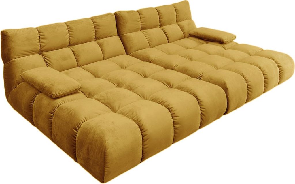 KAWOLA Big Sofa VIVIEN Velvet curry